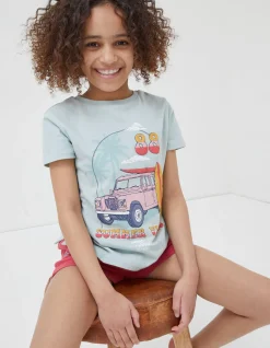 FatFace 88 Land Rover Tee Sage Green Sale