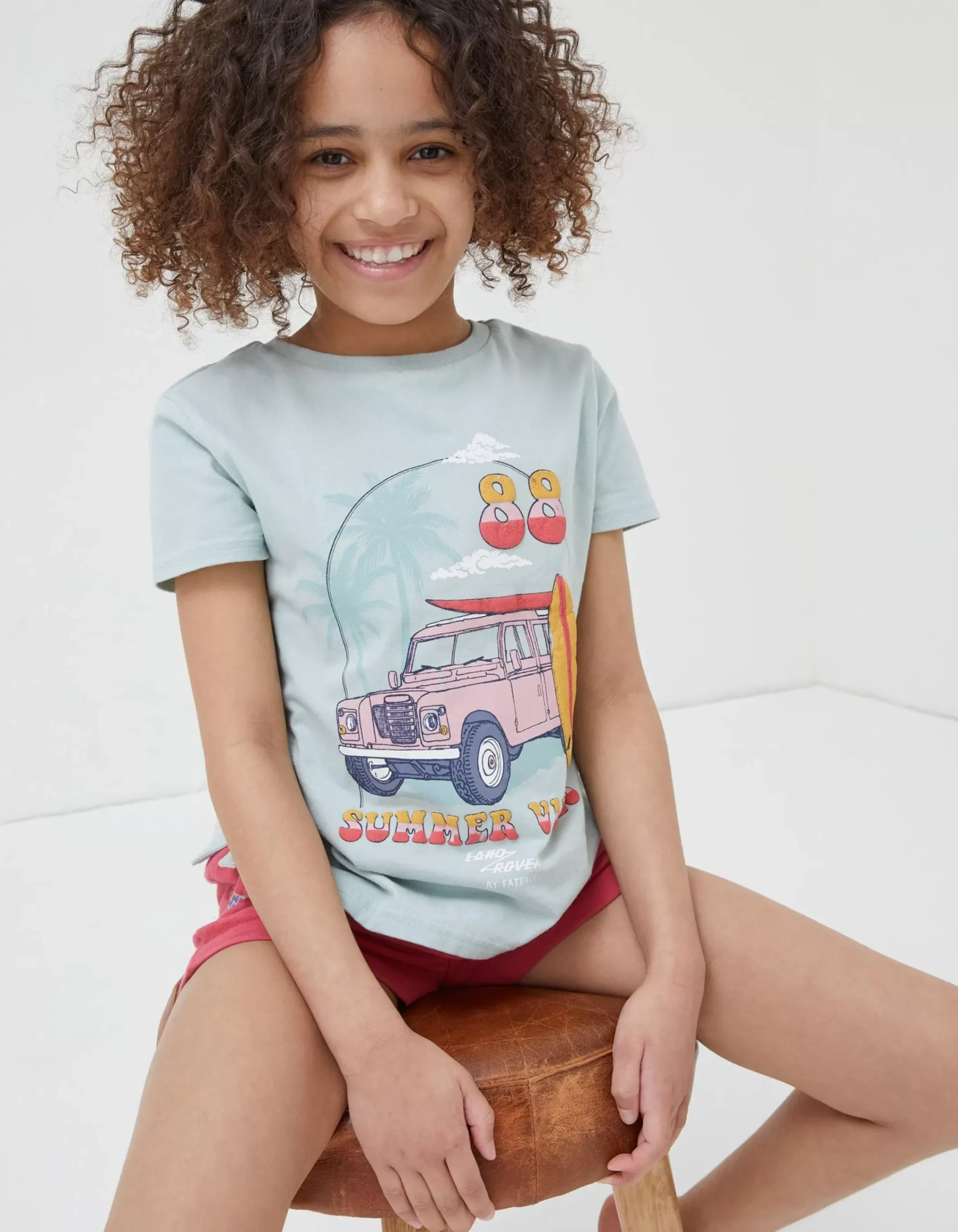 FatFace 88 Land Rover Tee Sage Green Sale