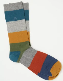 FatFace 1 Pack Aidan Block Stripe Socks Multi Outlet