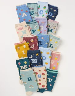 FatFace 1 Pack Alphabet Socks Multi Clearance