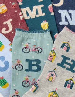 FatFace 1 Pack Alphabet Socks Multi Clearance