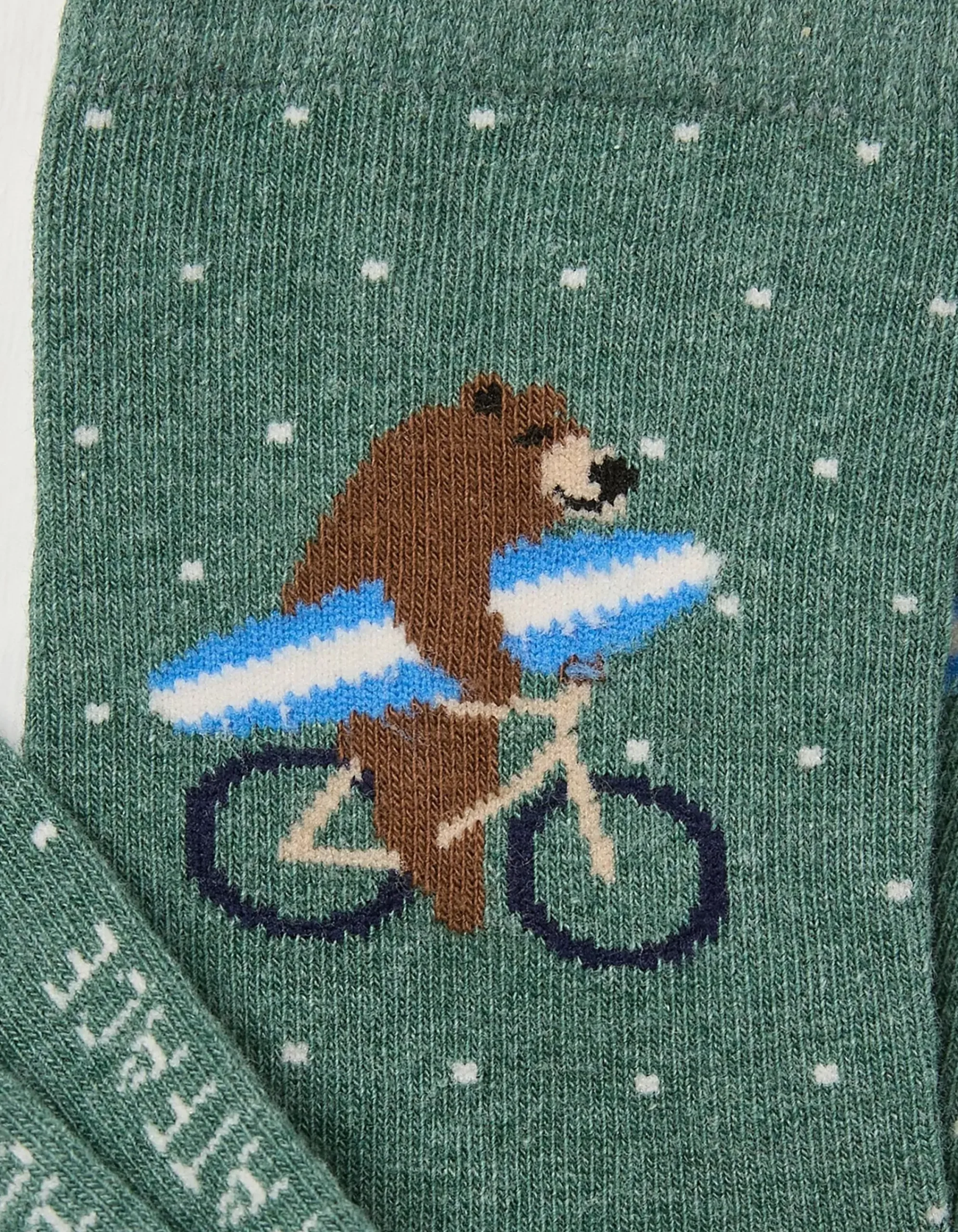 FatFace 1 Pack Bear Socks Light Green Marl Online