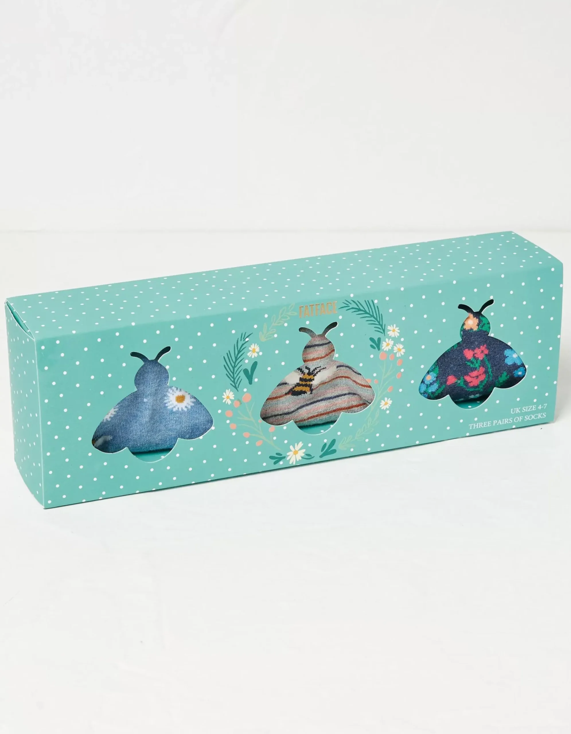 FatFace 3 Pack Bee Socks In A Box Multi