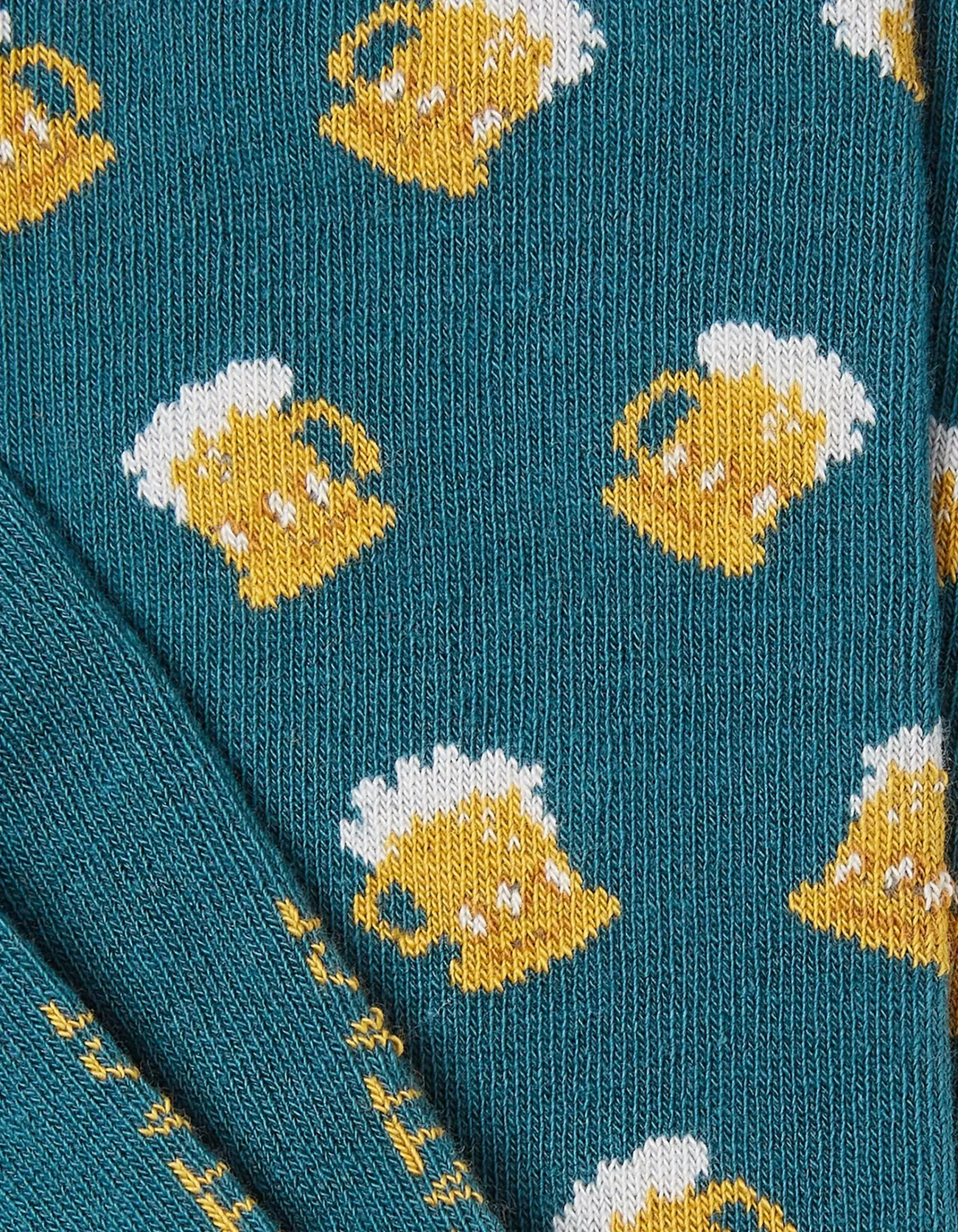 FatFace 1 Pack Beer Socks Teal Green Hot