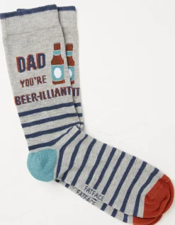 FatFace 1 Pack Beerillant Socks Grey New