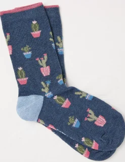 FatFace 1 Pack Cactus Socks Navy Marl Online
