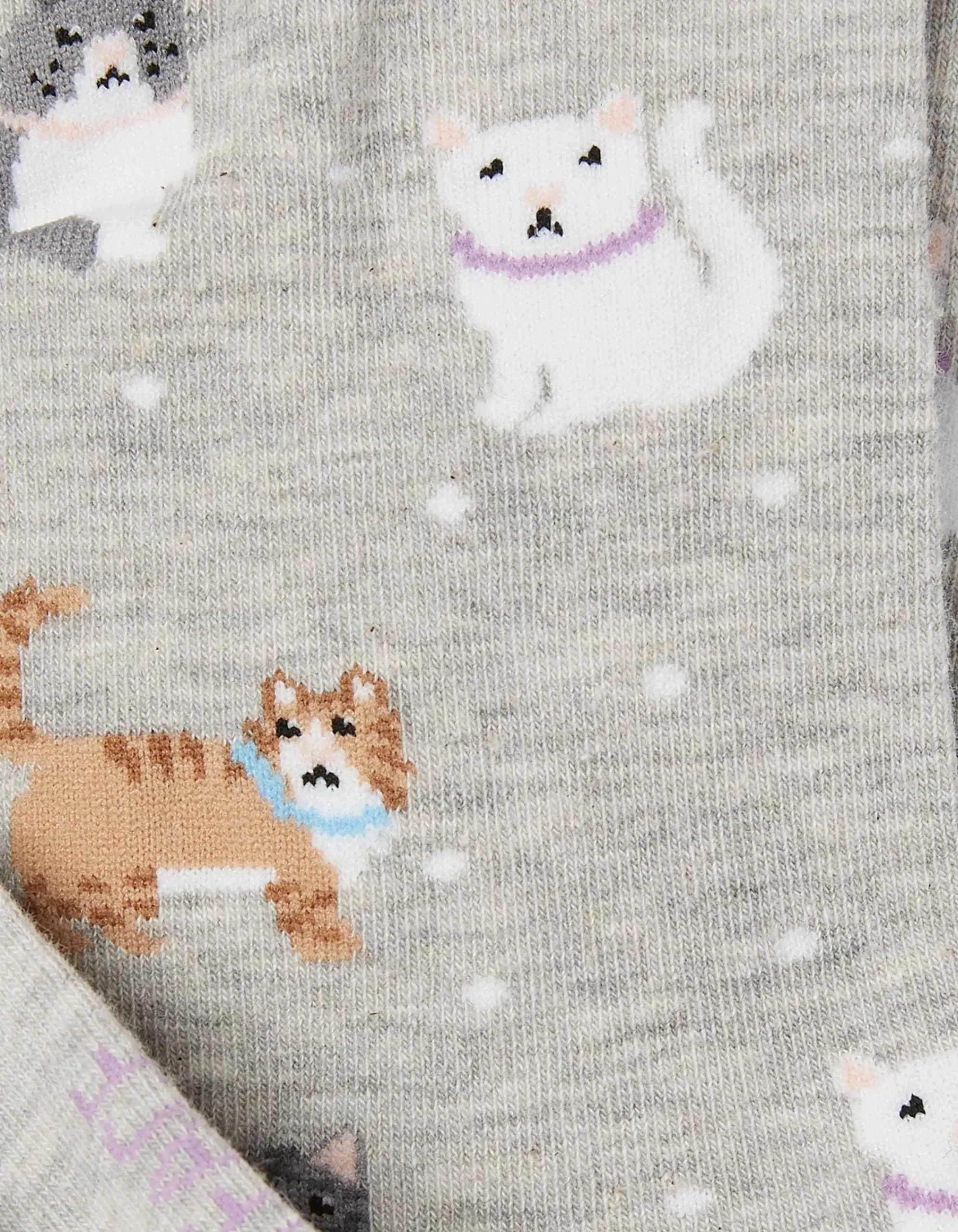 FatFace 1 Pack Cat Socks Grey Marl Sale