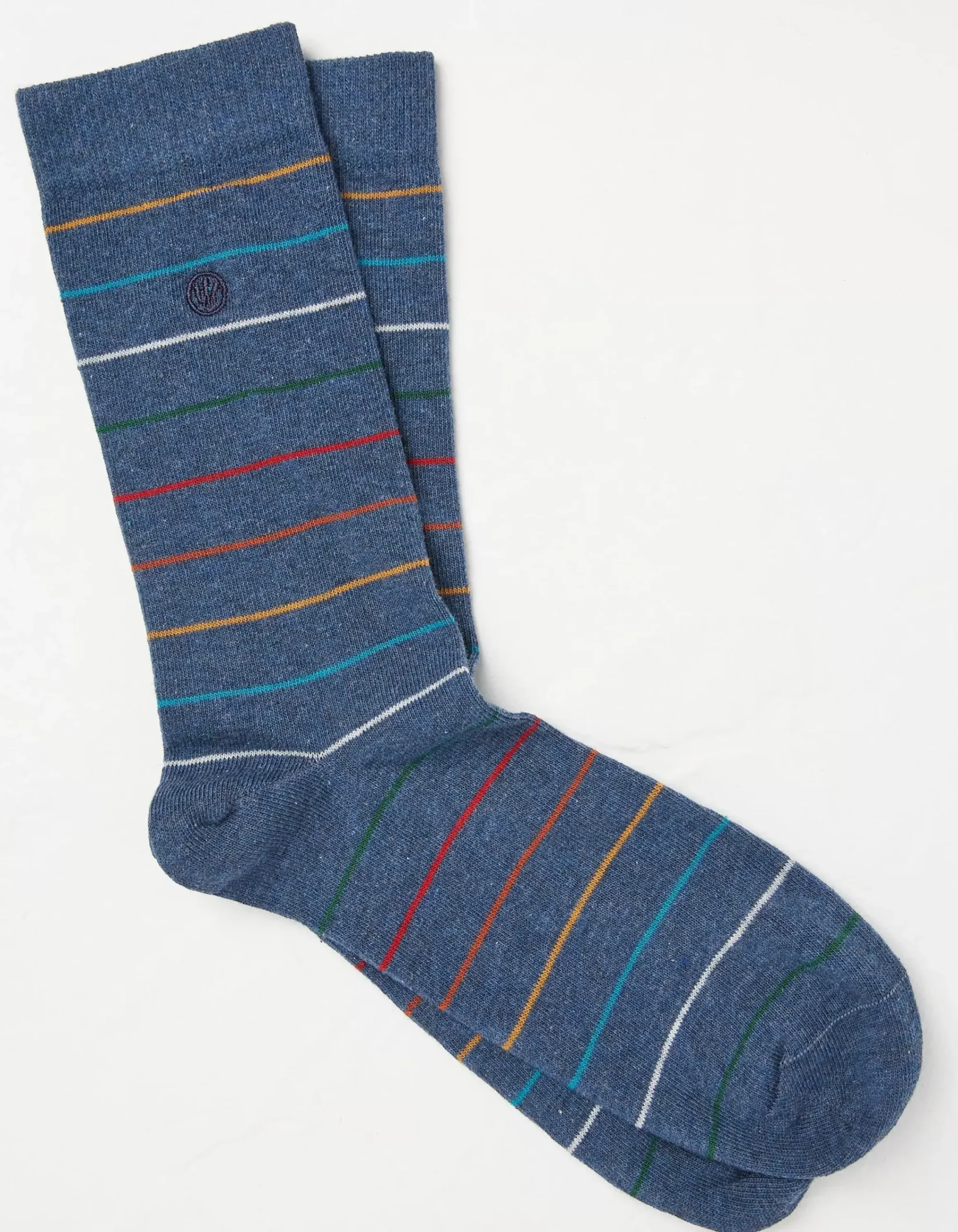 FatFace 1 Pack Charlie Fine Stripe Socks Blue Marl New
