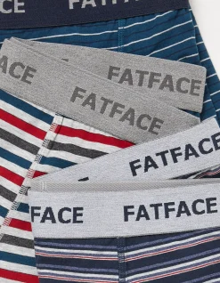 FatFace 3 Pack Chesil Stripe Boxers Navy Online
