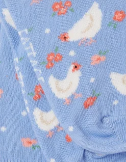 FatFace 1 Pack Chicken Socks Light Blue Discount