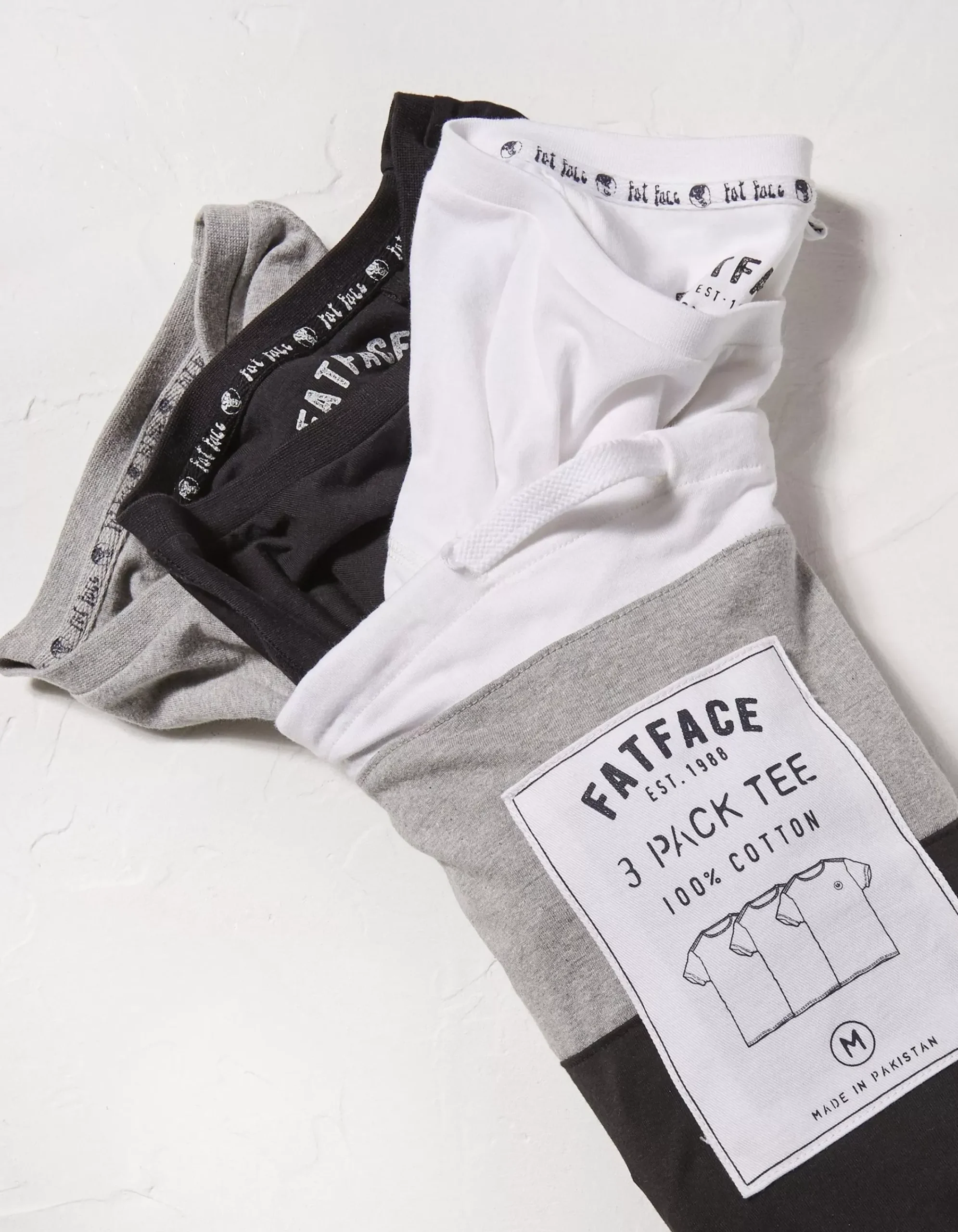 FatFace 3 Pack Cotton T-Shirts Charcoal Grey Sale
