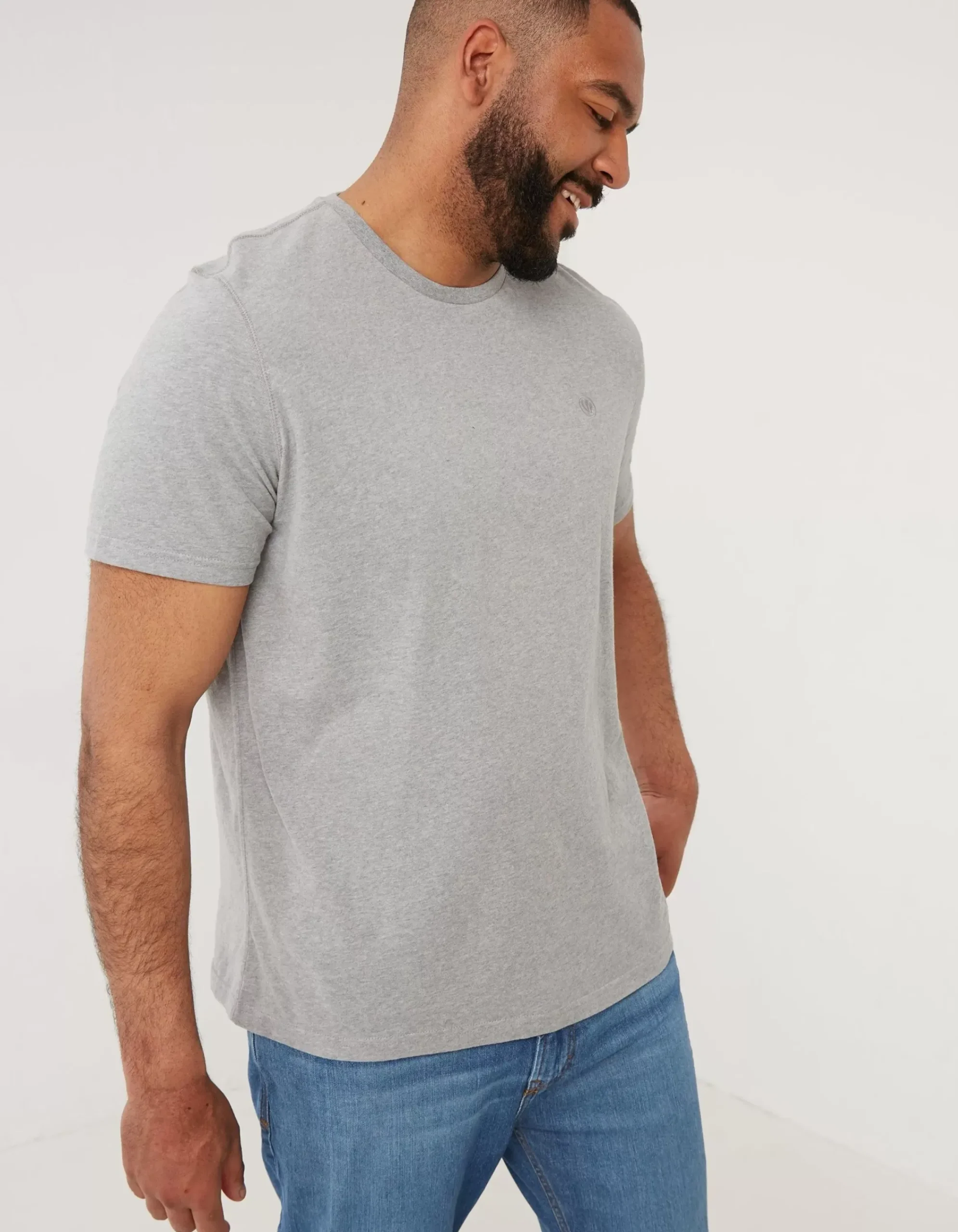 FatFace 3 Pack Cotton T-Shirts Charcoal Grey Sale