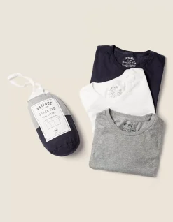 FatFace 3 Pack Cotton T-Shirts Navy Discount