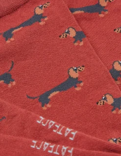 FatFace 1 Pack Dachshund Socks Dark Orange Clearance