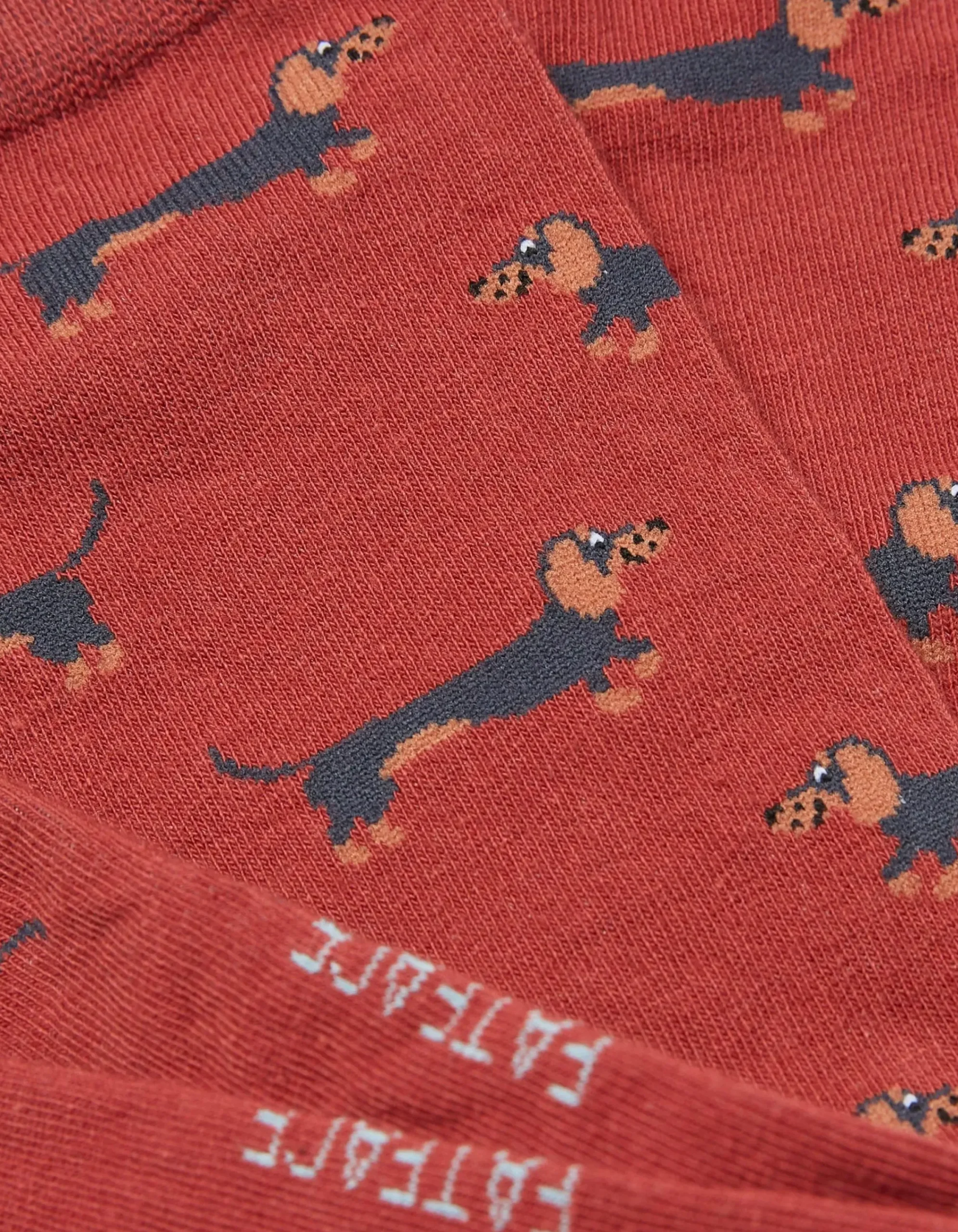 FatFace 1 Pack Dachshund Socks Dark Orange Clearance