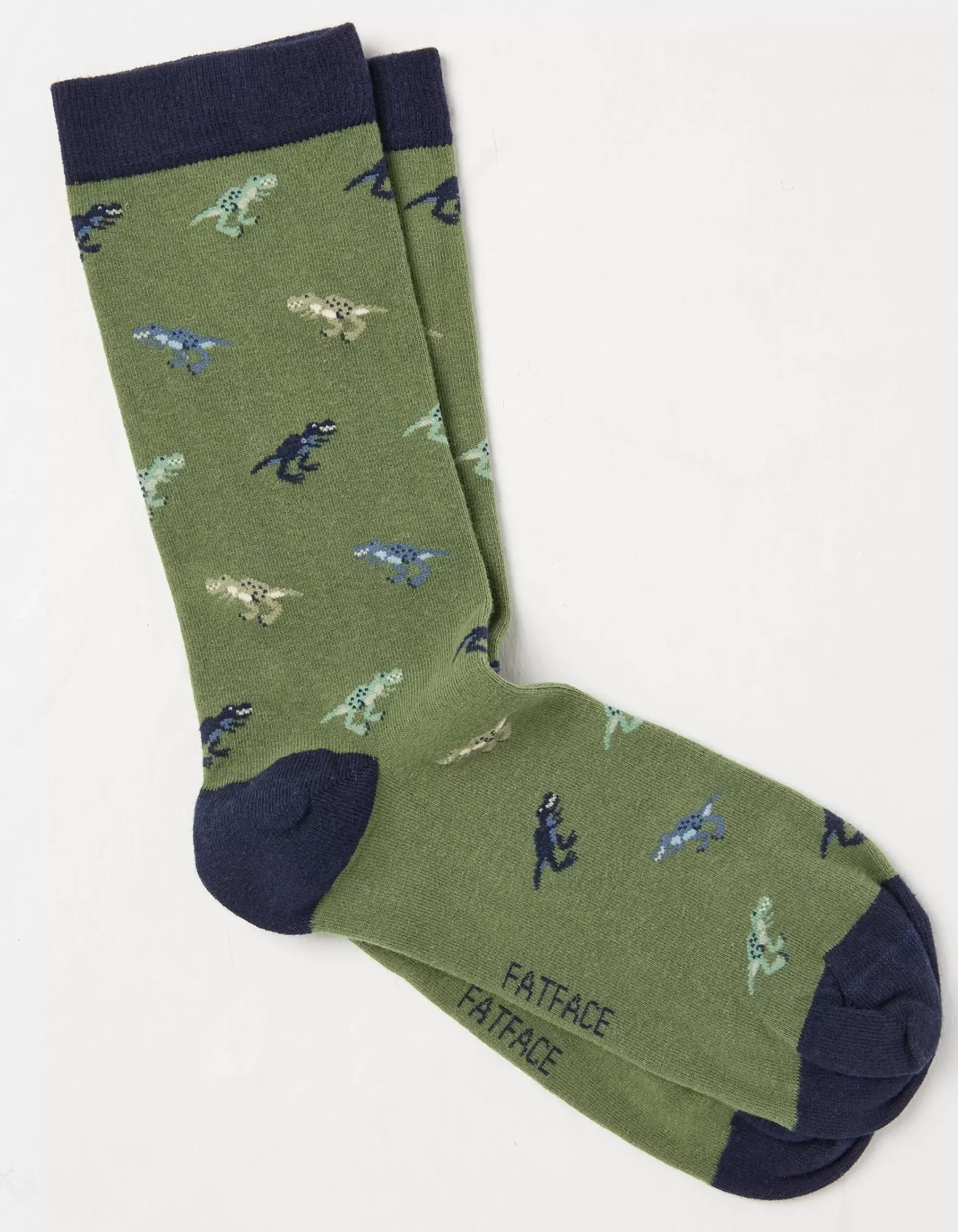 FatFace 1 Pack Dinosaur Socks Green