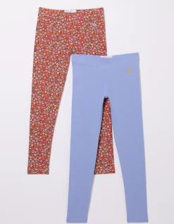 FatFace 2 Pack Ditsy Floral Leggings Washed Red Outlet