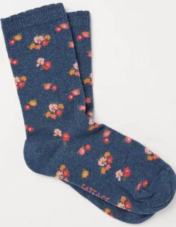 FatFace 1 Pack Ditsy Floral Socks Navy Marl Discount