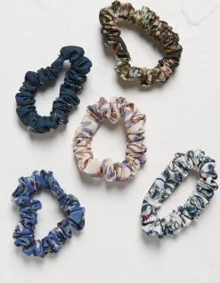 FatFace 5 Pack Elsewhere Print Scrunchies Navy Best
