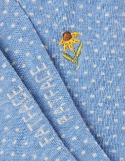 FatFace 1 Pack Embroidered Sunflower Socks Light Blue Marl Discount