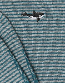 FatFace 1 Pack Embroidered Whale Socks Teal Green Outlet