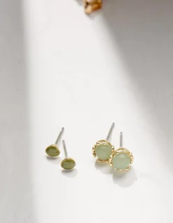 FatFace 2 Pack Enamel Studs Green Clearance