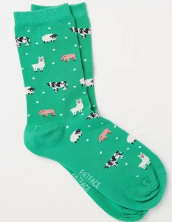 FatFace 1 Pack Farm Animal Socks Emerald Green Best
