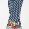 FatFace 1 Pack Floral Dog Stripe Socks Navy Hot