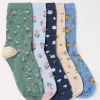 FatFace 5 Pack Floral Socks Multi Clearance