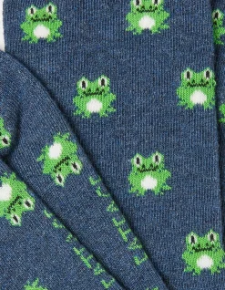 FatFace 1 Pack Frog Socks Navy Marl Clearance