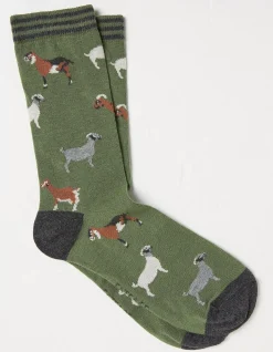 FatFace 1 Pack Goat Socks Dark Green Clearance