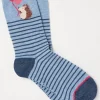 FatFace 1 Pack Hedgehog Balloon Socks Light Blue Marl