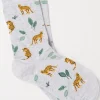 FatFace 1 Pack Jungle Leopard Socks Grey Marl Online