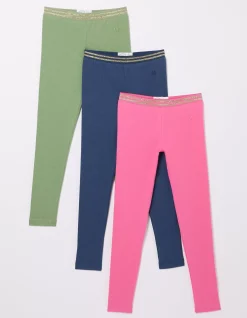 FatFace 3 Pack Leggings Navy New