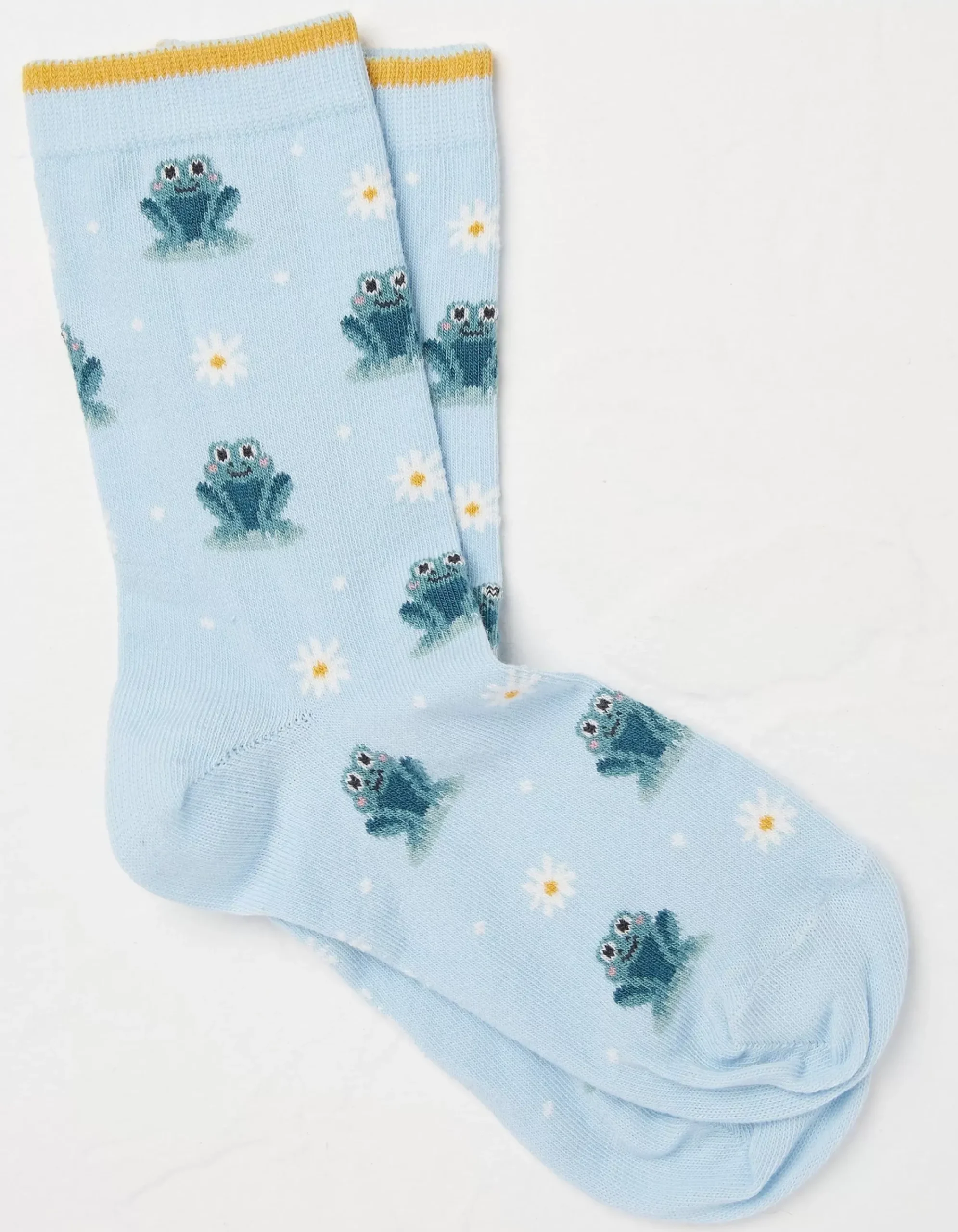 FatFace 1 Pack Lily Pad Frog Socks Ice Blue New