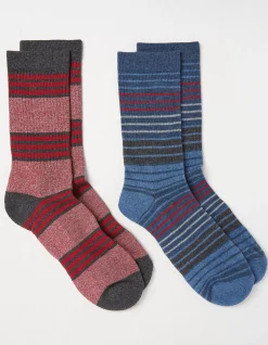 FatFace 2 Pack Long Outdoor Socks Bright Red Best