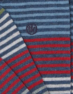 FatFace 1 Pack Lucien Stripe Socks Blue Marl Sale