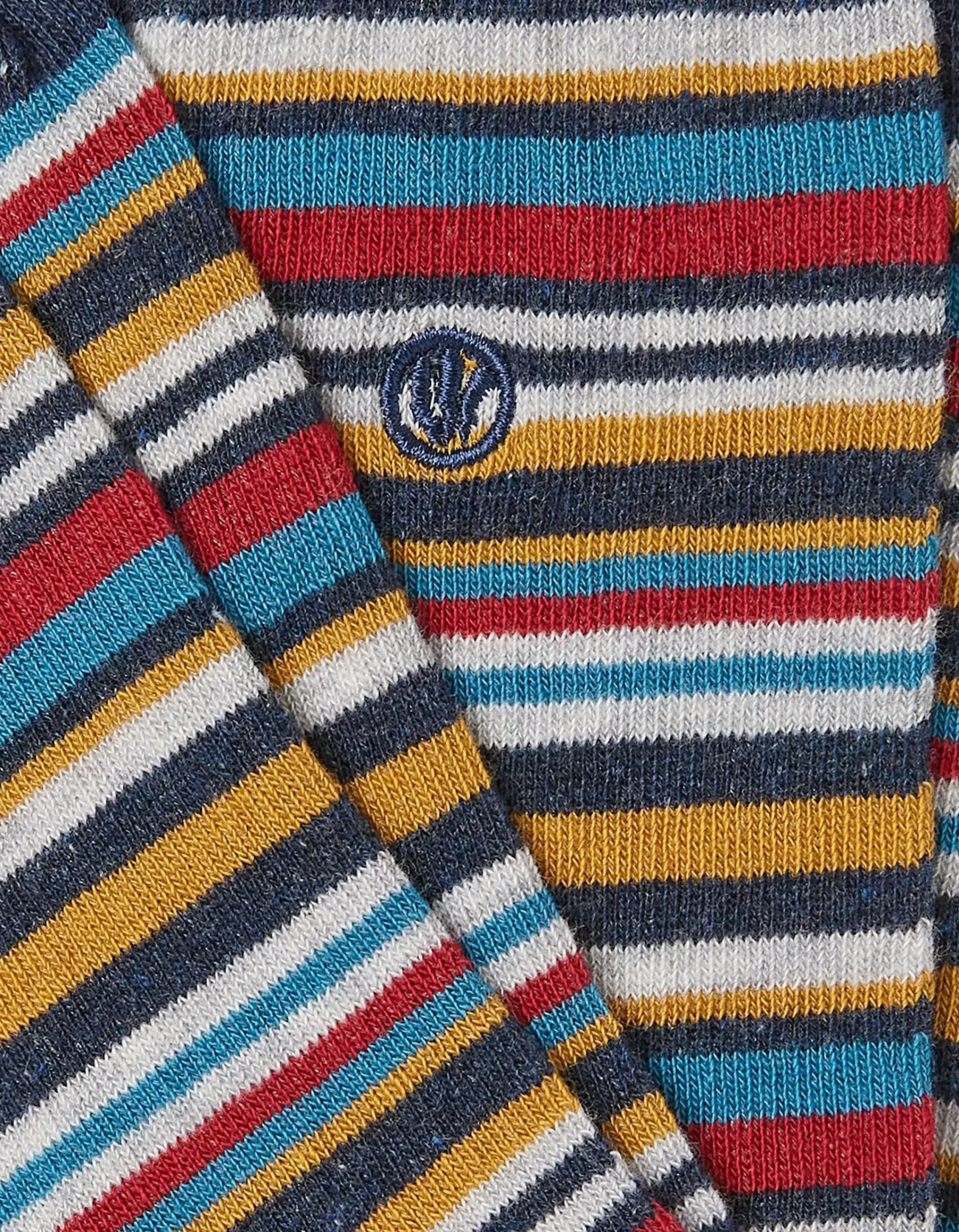FatFace 1 Pack Max Multi Stripe Socks Navy Clearance
