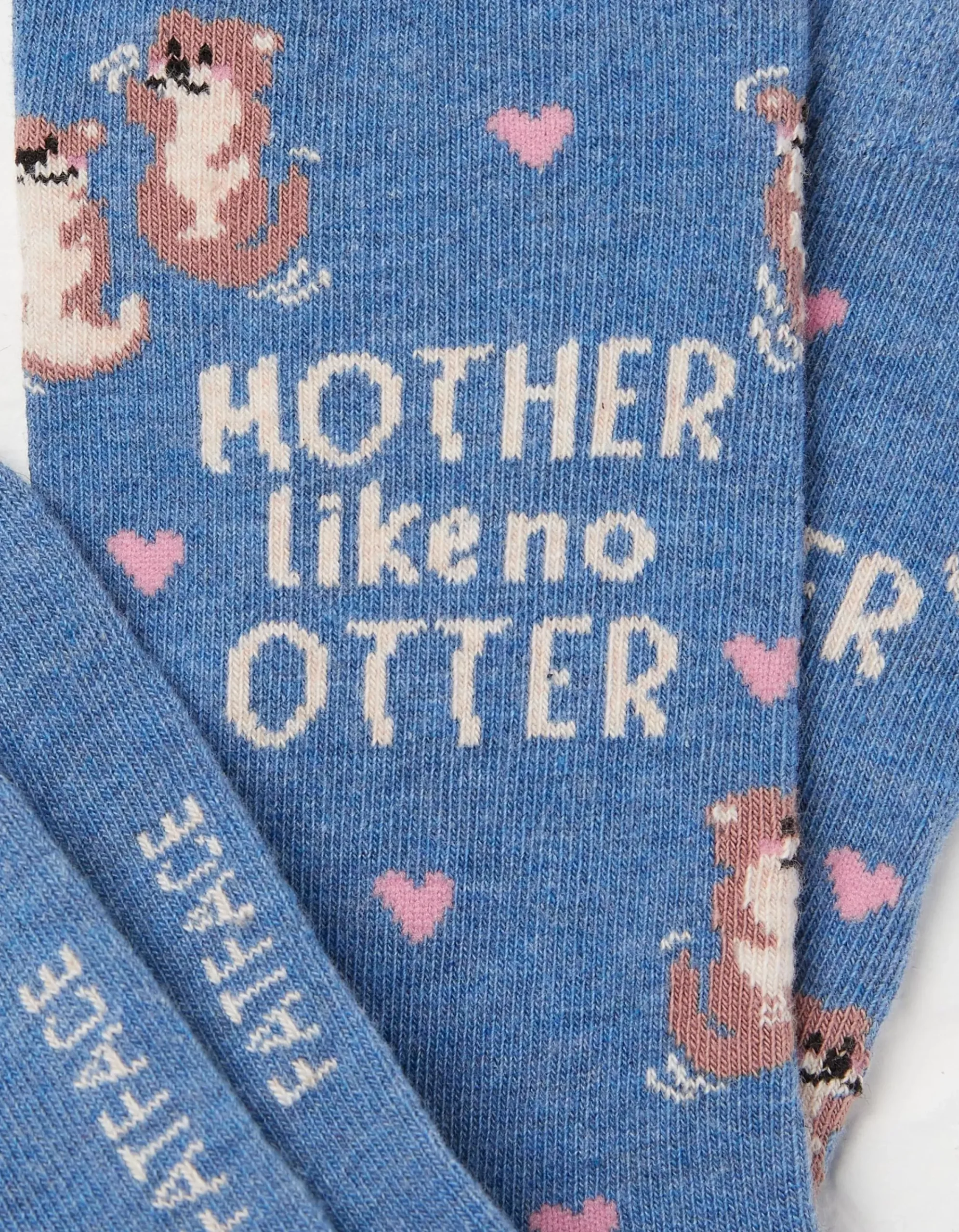 FatFace 1 Pack Mother Like No Otter Socks Blue Marl Hot