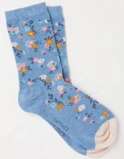 FatFace 1 Pack Pop Floral Socks Light Blue Online