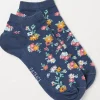 FatFace 1 Pack Pop Floral Trainer Socks Navy Sale