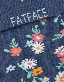 FatFace 1 Pack Pop Floral Trainer Socks Navy Sale