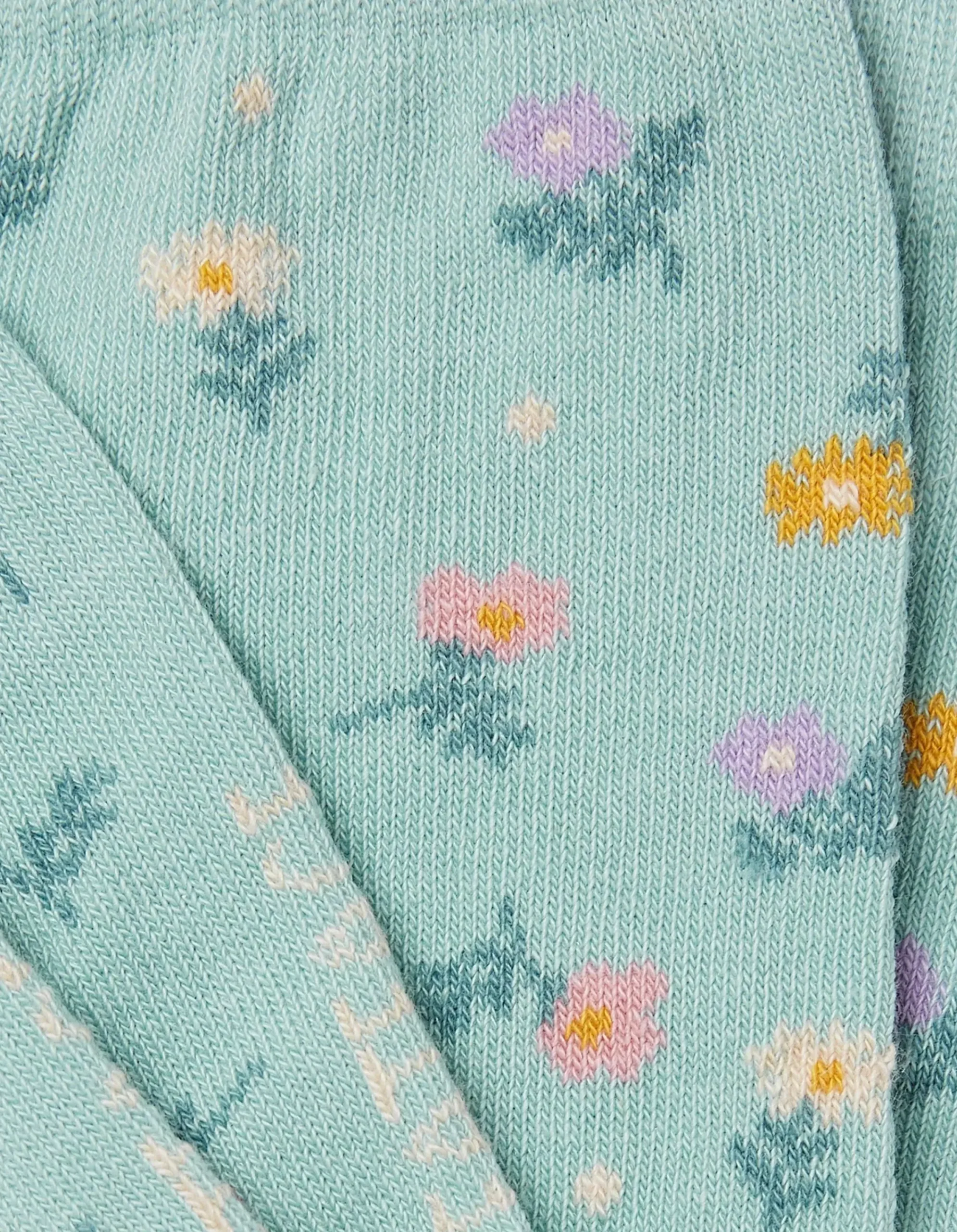 FatFace 1 Pack Pretty Floral Socks Green Haze Sale