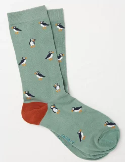FatFace 1 Pack Puffin Socks Light Green Best