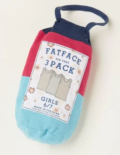 FatFace 3 Pack Rib Jersey Vests Navy Hot