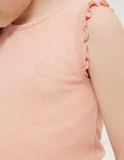 FatFace 3 Pack Rib Jersey Vests Coral Outlet