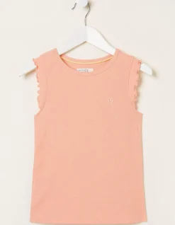 FatFace 3 Pack Rib Jersey Vests Coral Outlet