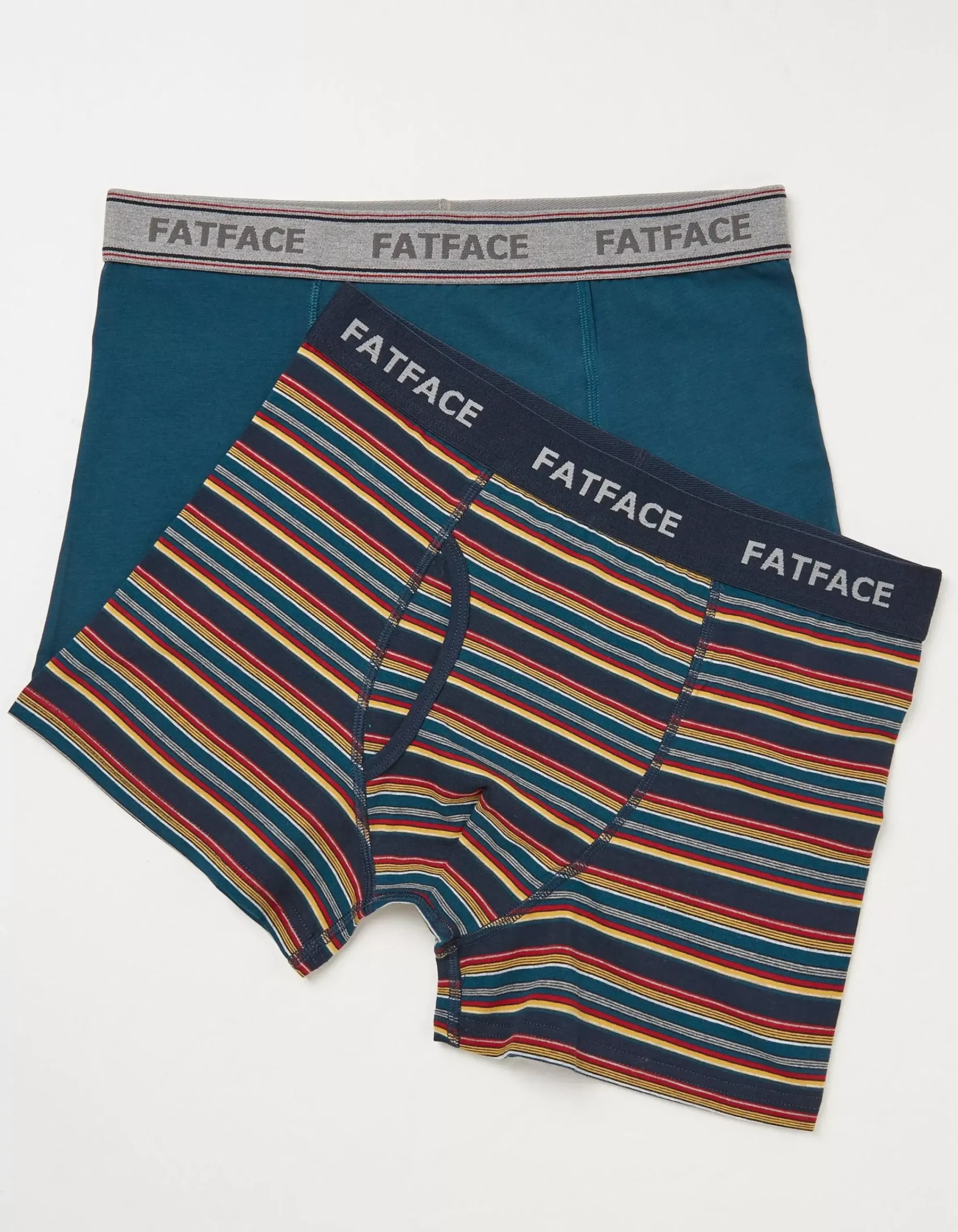 FatFace 2 Pack Salcombe Stripe Boxers Bright Red Sale