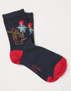 FatFace 1 Pack Skate Socks Red Online
