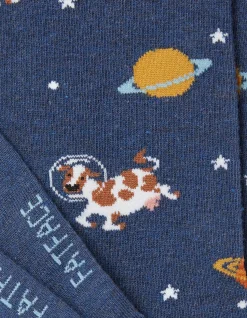 FatFace 1 Pack Space Cow Socks Navy Clearance
